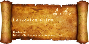 Lenkovics Anina névjegykártya